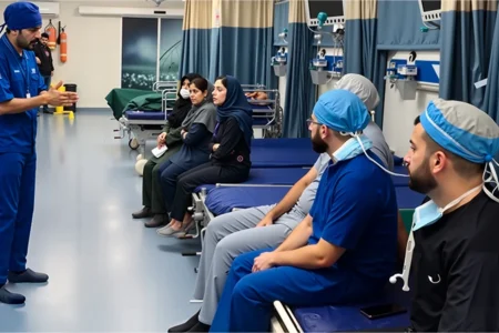 آموزش نخ و سوزن بخیه در بیمارستان ولیعصر ناجا